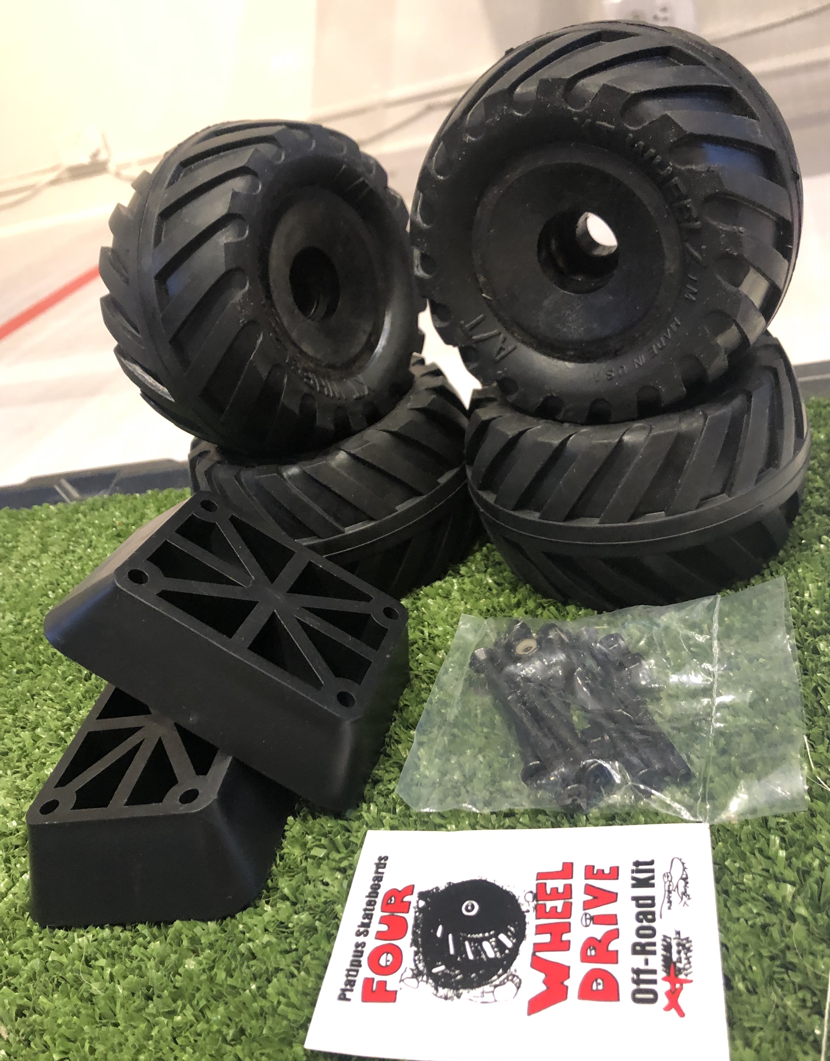 Off Road Longboard Wheels 103mm DIRT GRASS ASPHALT Free Riser Hardware Kit Skate