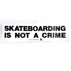 Skateboarding Is Not A Crime   Vintage Bumper  Sticker  decal skating skateboard 