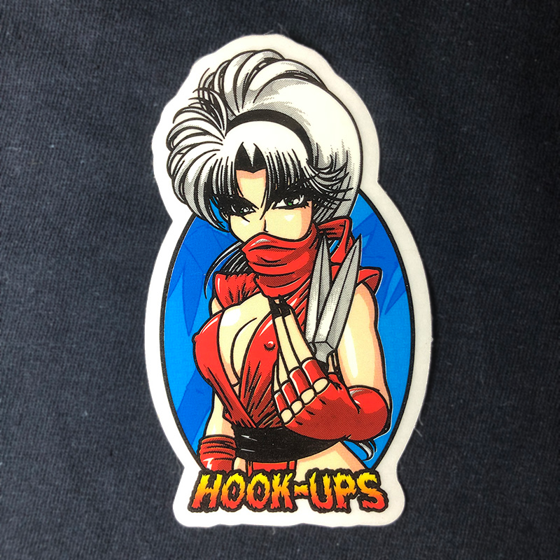 Vintage - Hook-Ups Red Ninja sticker - SellerDoor