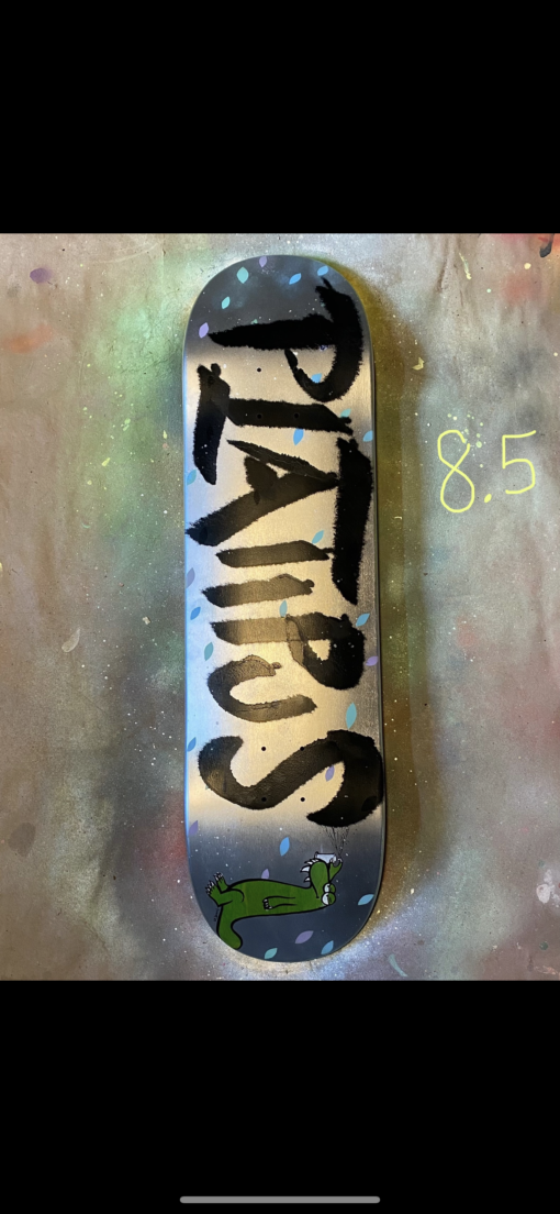 platipus hand painted skateboard